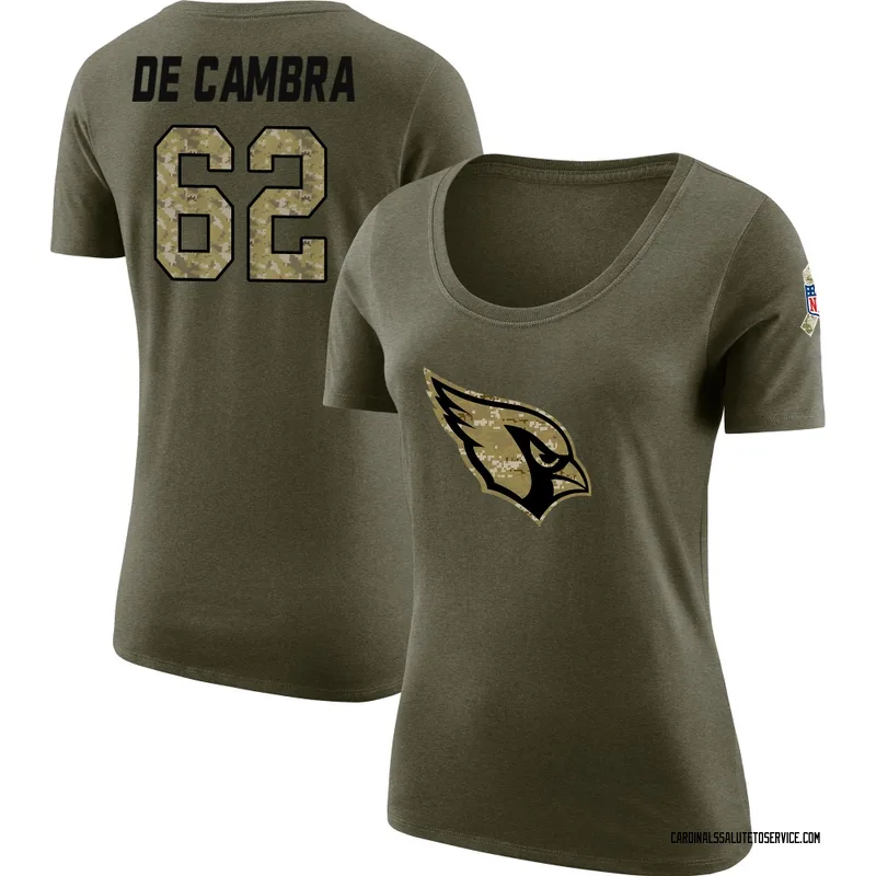 Women's Ka'ena De Cambra Arizona Cardinals Legend Olive Salute to Service Scoop Neck T-Shirt