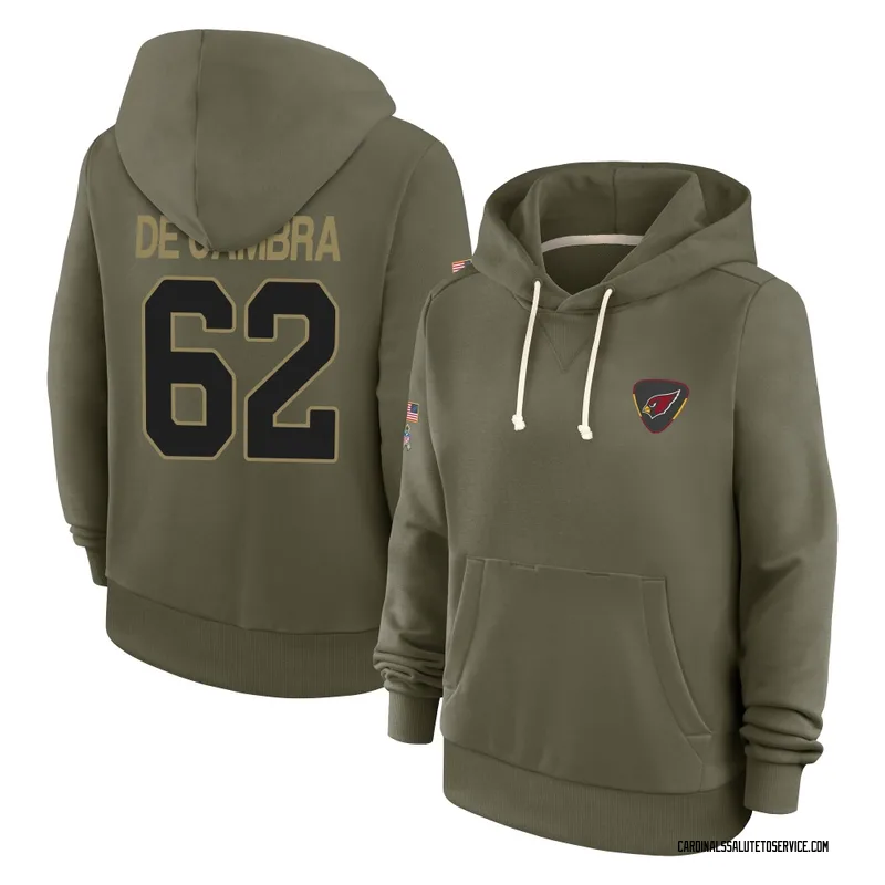 Women's Ka'ena De Cambra Arizona Cardinals Olive 2025 Salute to Service Hoodie