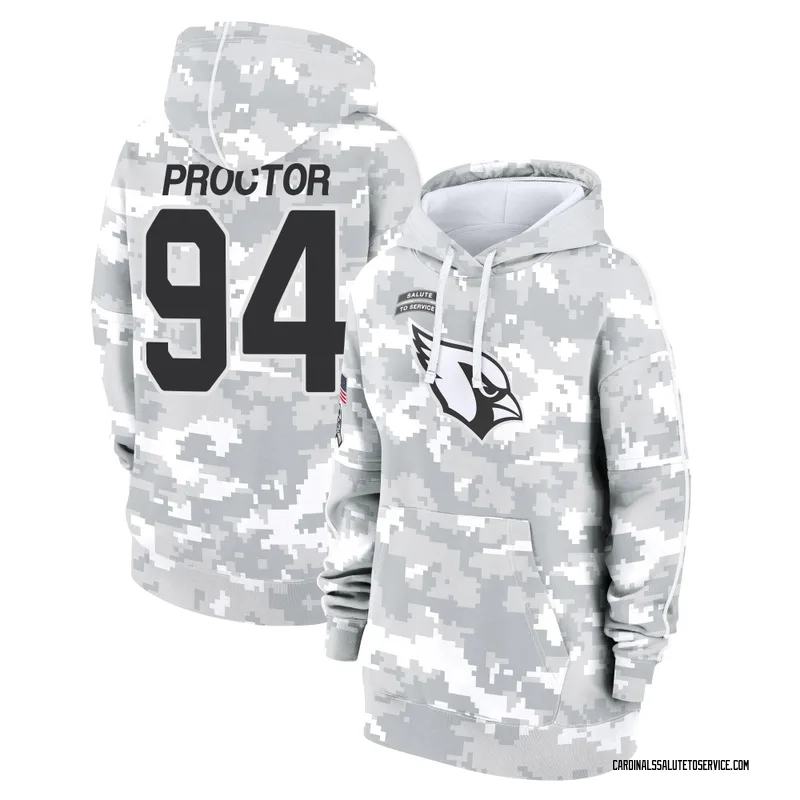 Women's Kaleb Proctor Arizona Cardinals Camo Arctic 2024 Salute to Service Club Fleece Pullover Hoodie