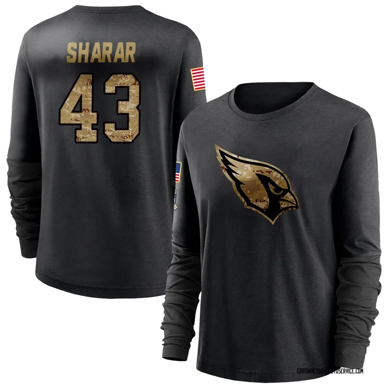 Women's Karson Sharar Arizona Cardinals Black 2020 Salute To Service Sideline Performance Long Sleeve T-Shirt