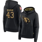 Women's Karson Sharar Arizona Cardinals Black 2020 Salute to Service Sideline Performance Pullover Hoodie