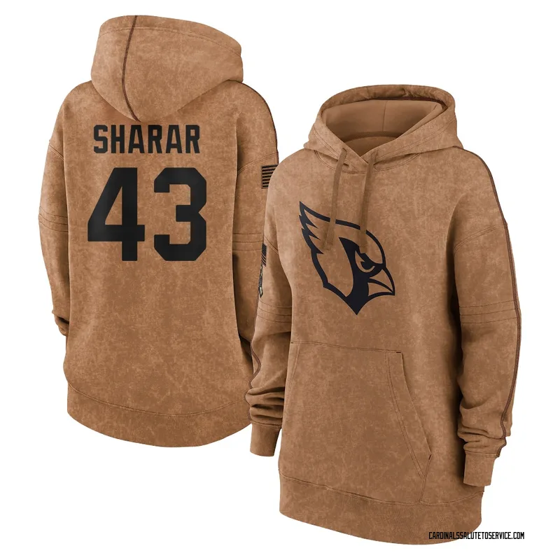 Women's Karson Sharar Arizona Cardinals Brown 2023 Salute To Service Pullover Hoodie