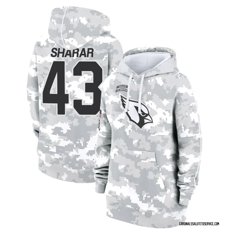 Women's Karson Sharar Arizona Cardinals Camo Arctic 2024 Salute to Service Club Fleece Pullover Hoodie