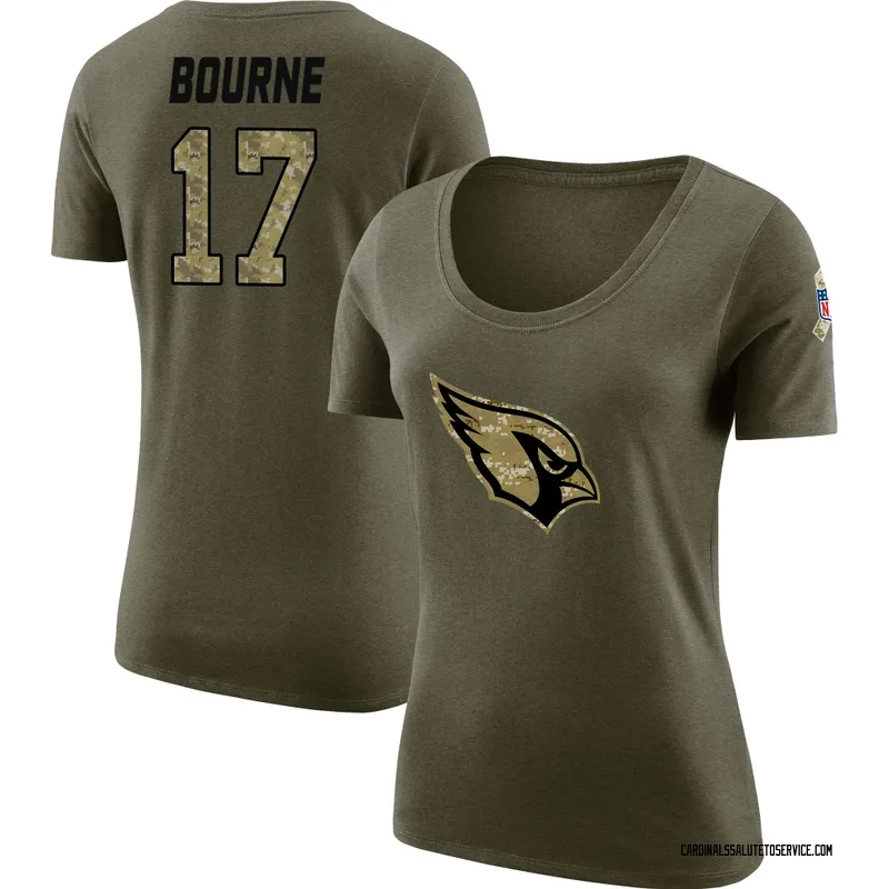 Women's Kendrick Bourne Arizona Cardinals Legend Olive Salute to Service Scoop Neck T-Shirt