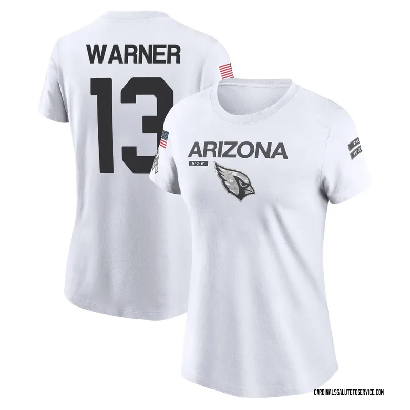 Women's Kurt Warner Arizona Cardinals Legend White 2024 Salute to Service Performance T-Shirt