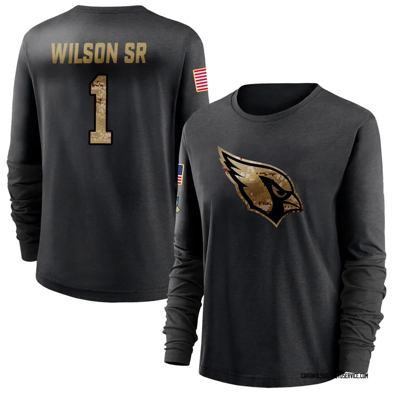 Women's Mack Wilson Sr. Arizona Cardinals Black 2020 Salute To Service Sideline Performance Long Sleeve T-Shirt
