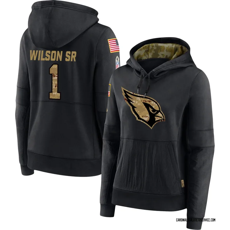 Women's Mack Wilson Sr. Arizona Cardinals Black 2020 Salute to Service Sideline Performance Pullover Hoodie