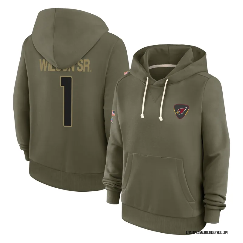 Women's Mack Wilson Sr. Arizona Cardinals Olive 2025 Salute to Service Hoodie