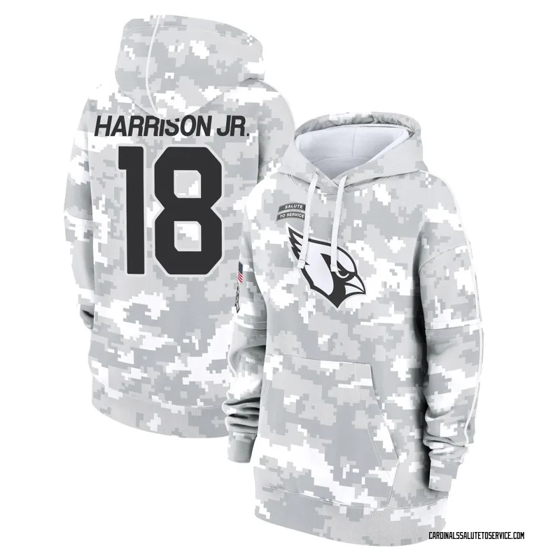 Women's Marvin Harrison Jr. Arizona Cardinals Camo Arctic 2024 Salute to Service Club Fleece Pullover Hoodie