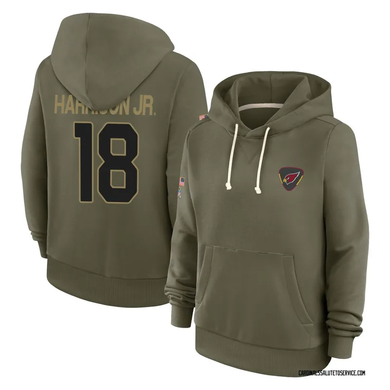 Women's Marvin Harrison Jr. Arizona Cardinals Olive 2025 Salute to Service Hoodie