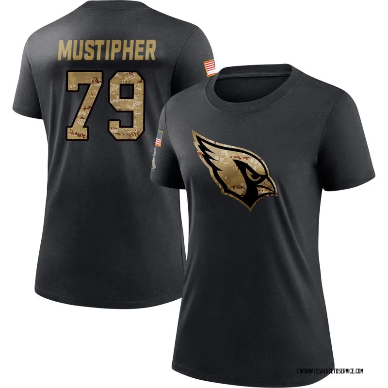 Women's PJ Mustipher Arizona Cardinals Black 2020 Salute To Service Performance T-Shirt