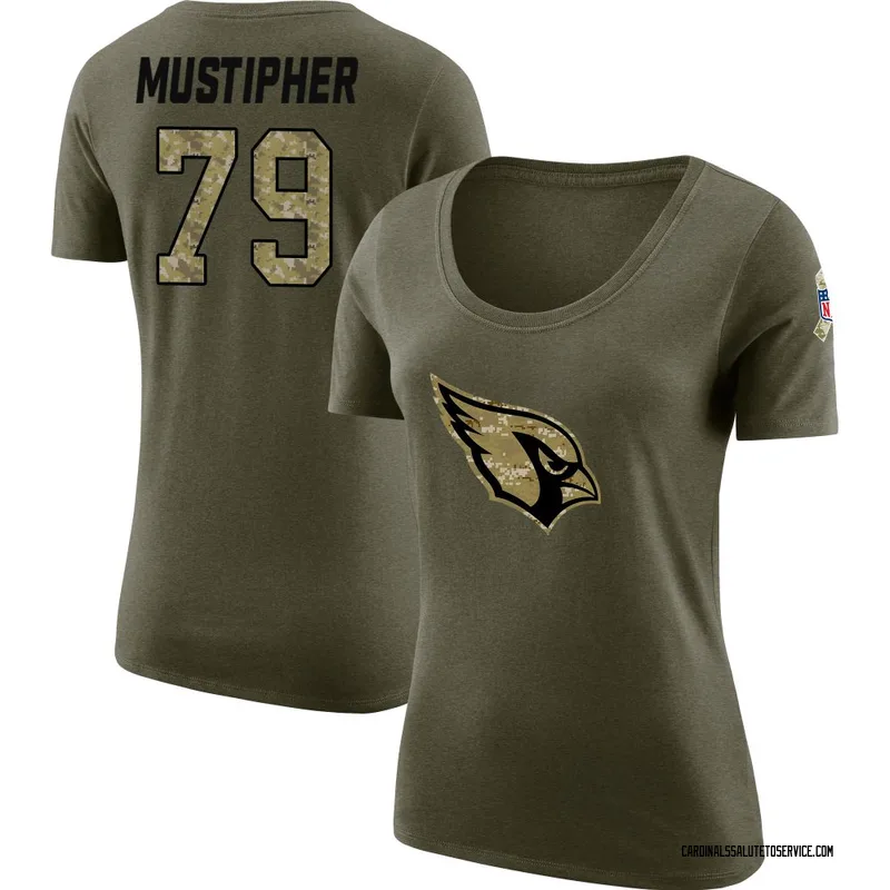 Women's PJ Mustipher Arizona Cardinals Legend Olive Salute to Service Scoop Neck T-Shirt