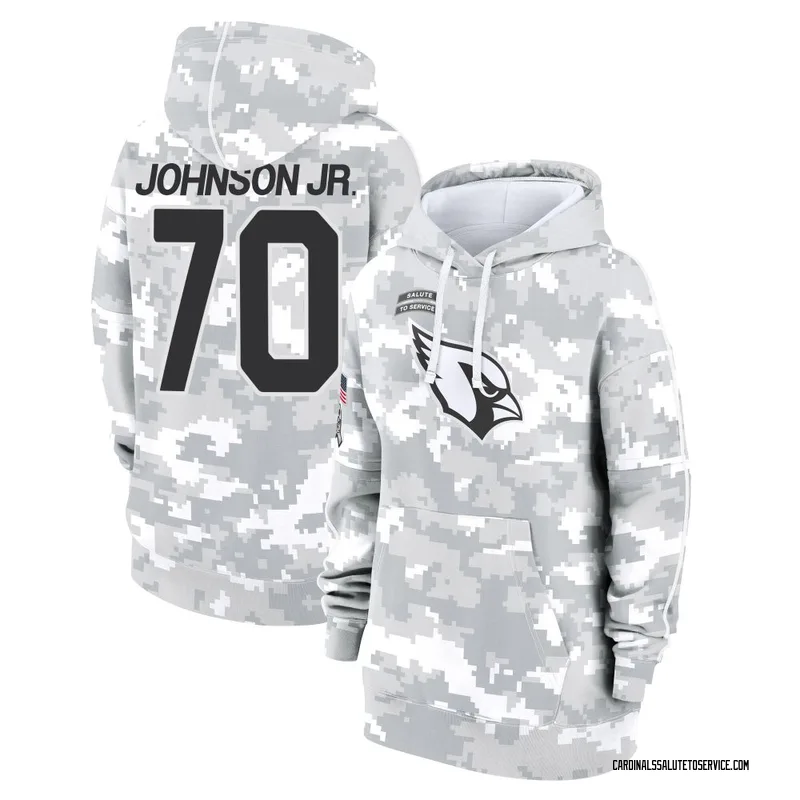 Women's Paris Johnson Jr. Arizona Cardinals Camo Arctic 2024 Salute to Service Club Fleece Pullover Hoodie
