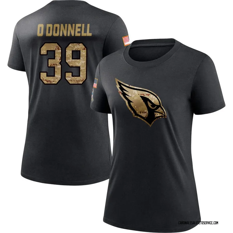 Women's Pat O'Donnell Arizona Cardinals Black 2020 Salute To Service Performance T-Shirt