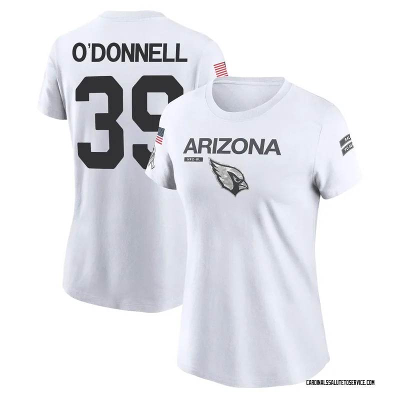 Women's Pat O'Donnell Arizona Cardinals Legend White 2024 Salute to Service Performance T-Shirt