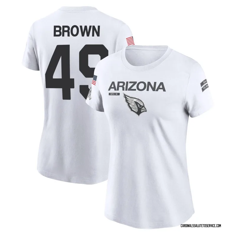 Women's Pharaoh Brown Arizona Cardinals Legend White 2024 Salute to Service Performance T-Shirt