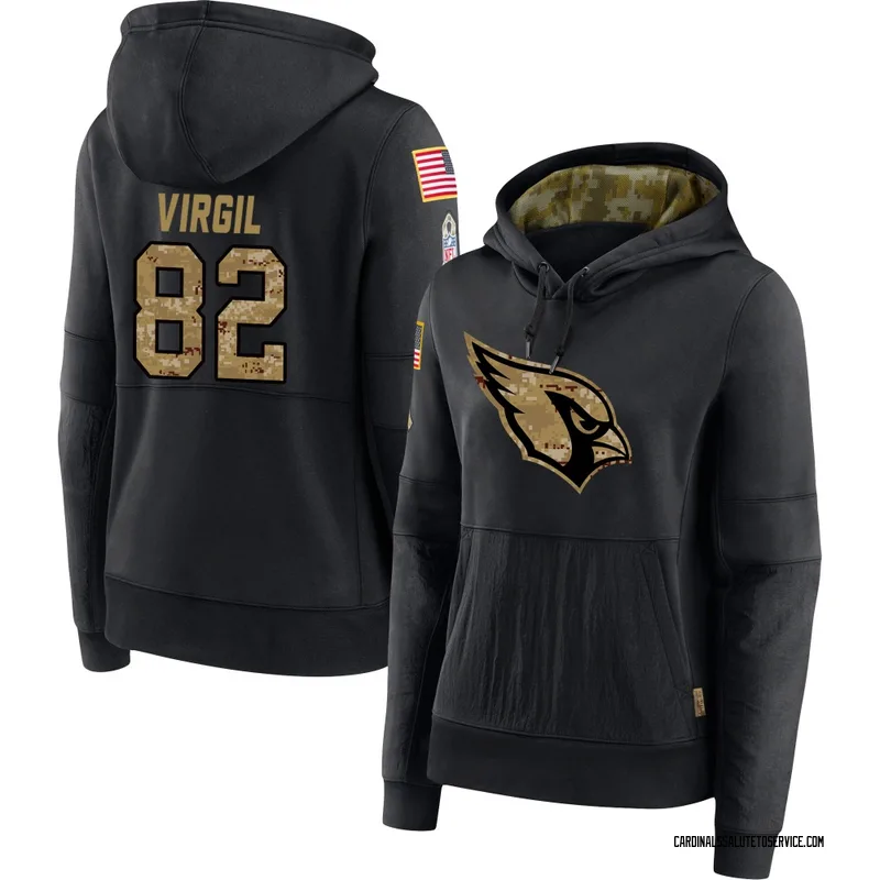 Women's Reggie Virgil Arizona Cardinals Black 2020 Salute to Service Sideline Performance Pullover Hoodie