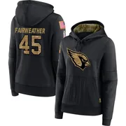 Women's Rivaldo Fairweather Arizona Cardinals Black 2020 Salute to Service Sideline Performance Pullover Hoodie