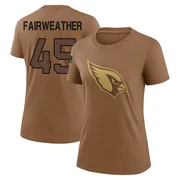 Women's Rivaldo Fairweather Arizona Cardinals Legend Brown 2023 Salute To Service Performance T-Shirt