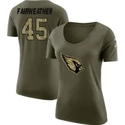 Women's Rivaldo Fairweather Arizona Cardinals Legend Olive Salute to Service Scoop Neck T-Shirt