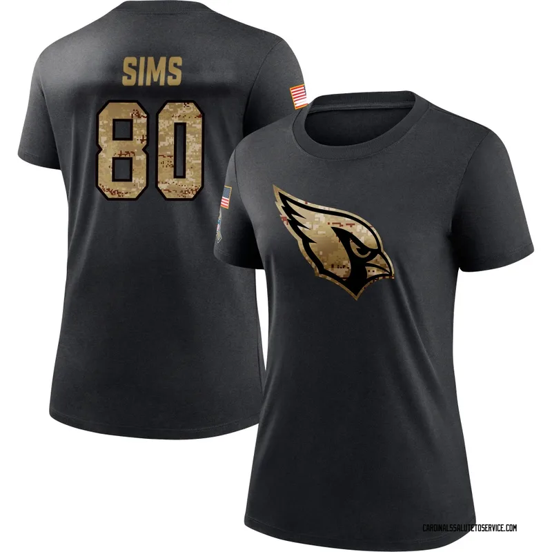 Women's Steven Sims Arizona Cardinals Black 2020 Salute To Service Performance T-Shirt
