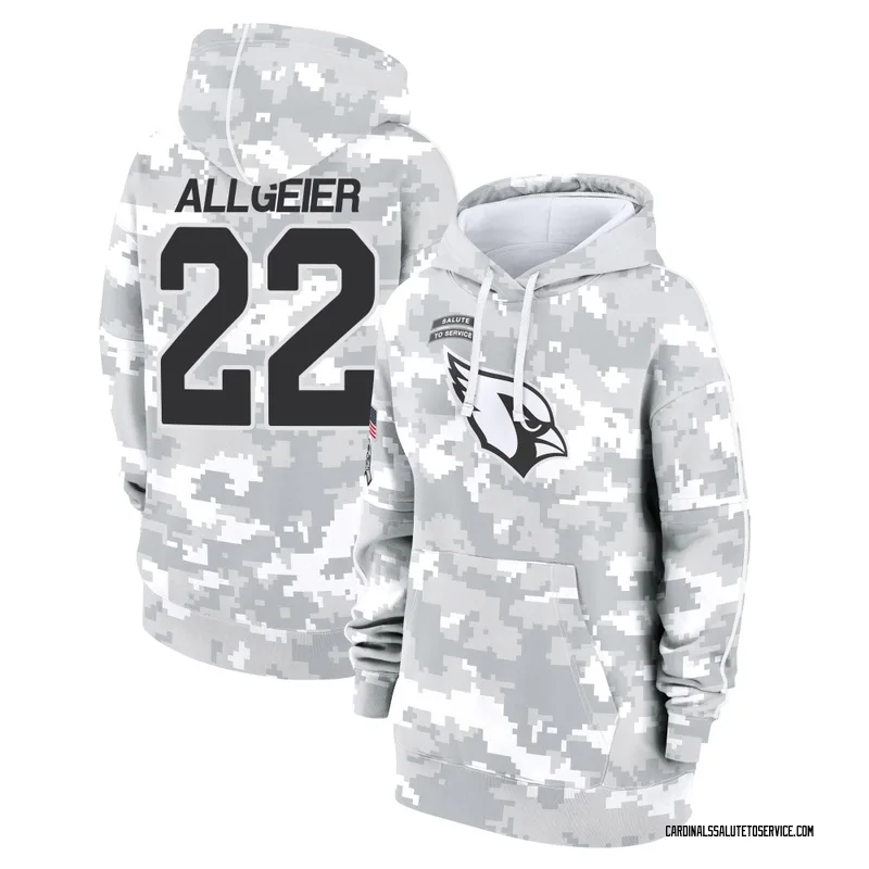 Women's Tyler Allgeier Arizona Cardinals Camo Arctic 2024 Salute to Service Club Fleece Pullover Hoodie