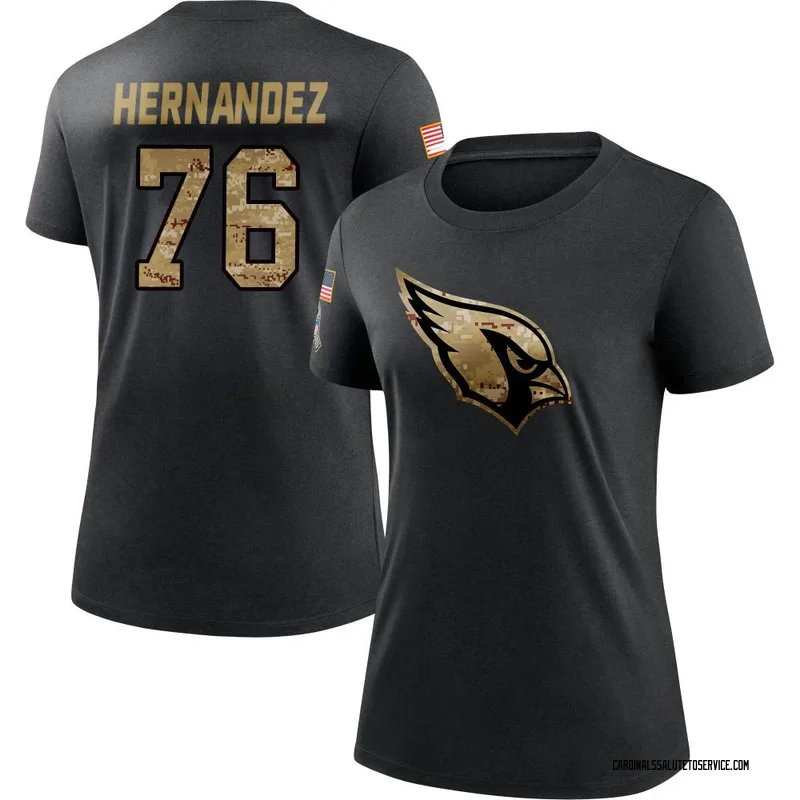 Women's Will Hernandez Arizona Cardinals Black 2020 Salute To Service Performance T-Shirt