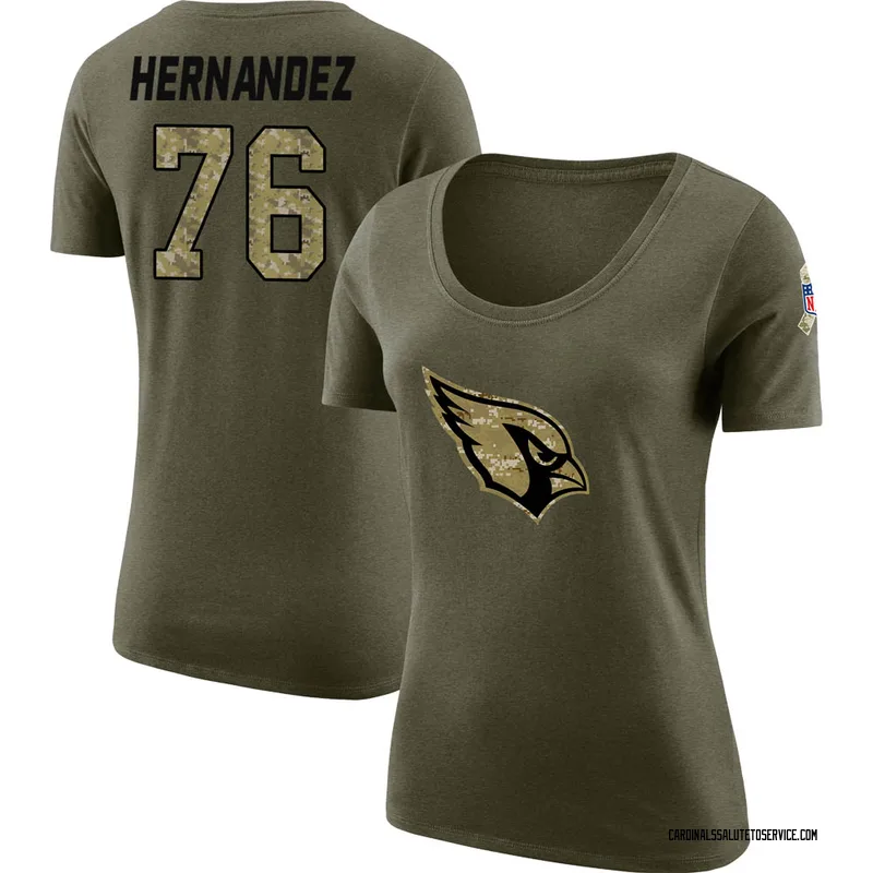 Women's Will Hernandez Arizona Cardinals Legend Olive Salute to Service Scoop Neck T-Shirt