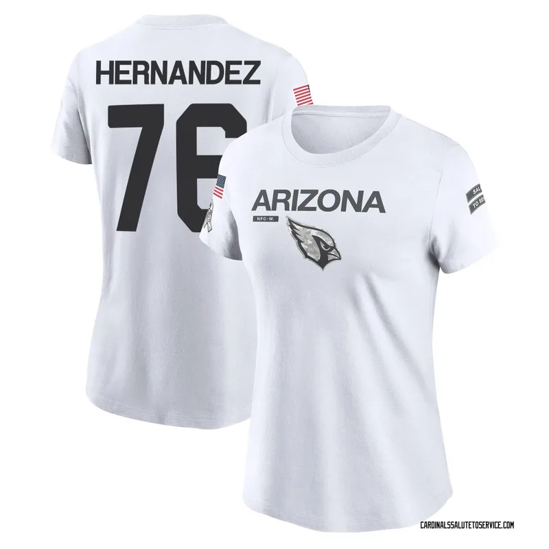 Women's Will Hernandez Arizona Cardinals Legend White 2024 Salute to Service Performance T-Shirt