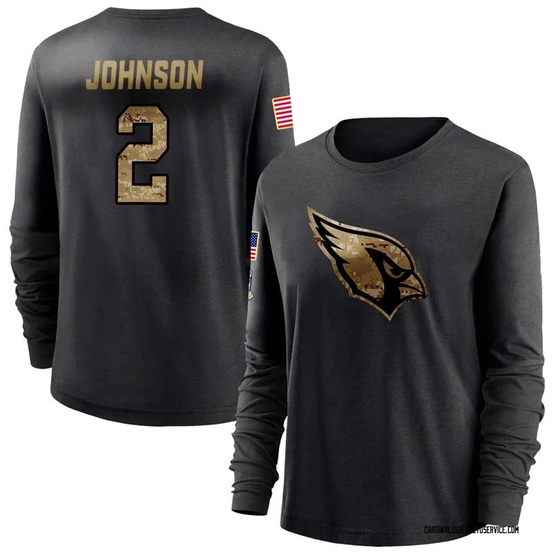 Women's Will Johnson Arizona Cardinals Black 2020 Salute To Service Sideline Performance Long Sleeve T-Shirt