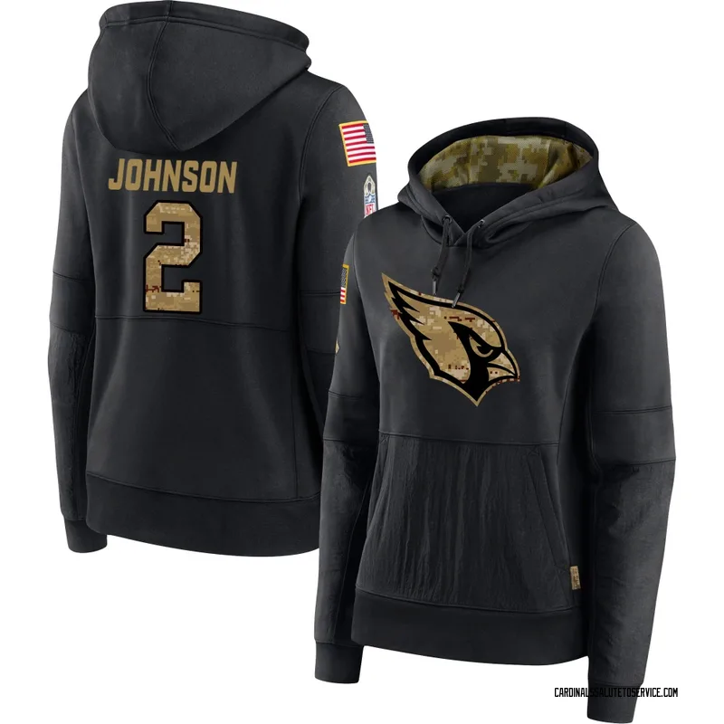 Women's Will Johnson Arizona Cardinals Black 2020 Salute to Service Sideline Performance Pullover Hoodie