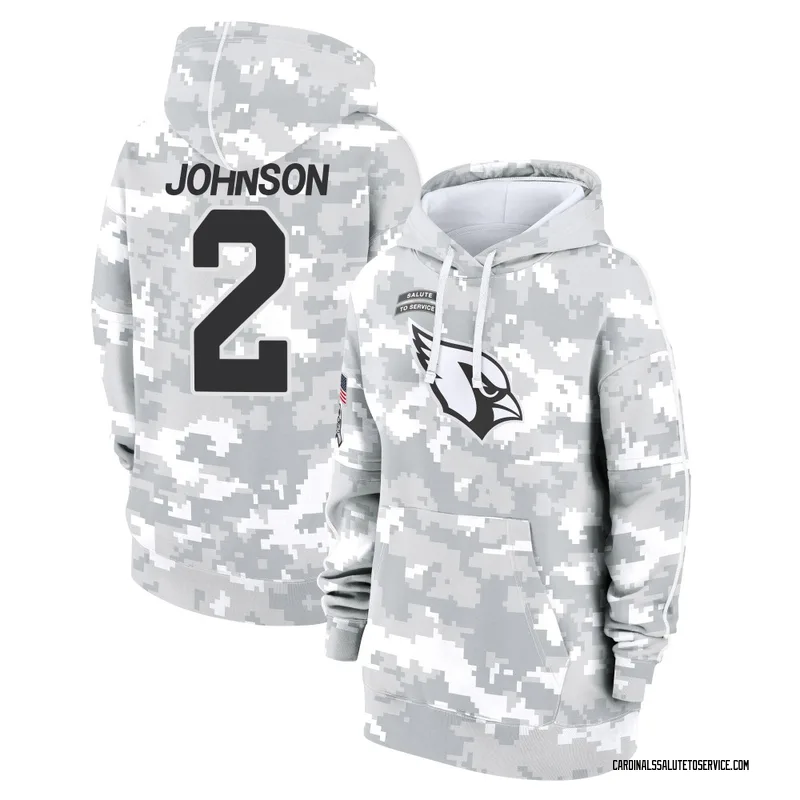 Women's Will Johnson Arizona Cardinals Camo Arctic 2024 Salute to Service Club Fleece Pullover Hoodie