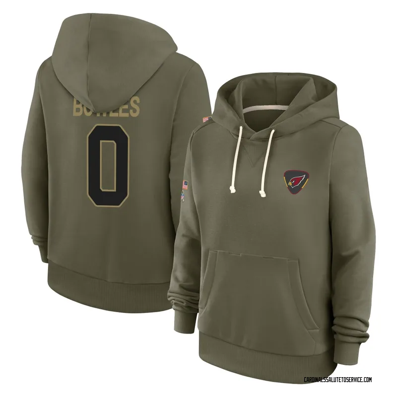 Women's Wyatt Bowles Arizona Cardinals Olive 2025 Salute to Service Hoodie