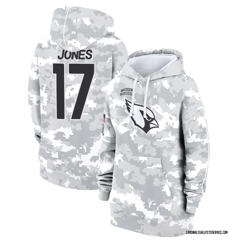 Women's Zay Jones Arizona Cardinals Camo Arctic 2024 Salute to Service Club Fleece Pullover Hoodie