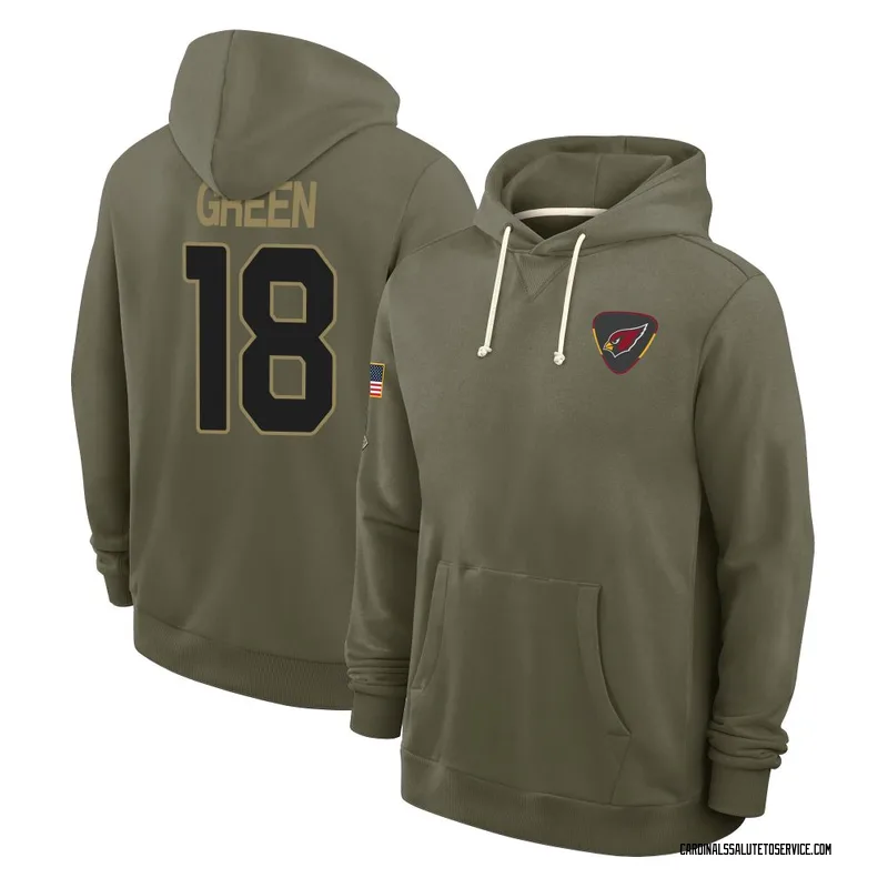 Youth A.J. Green Arizona Cardinals Olive 2025 Salute to Service Hoodie