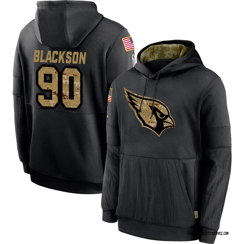 Youth Angelo Blackson Arizona Cardinals Black 2020 Salute to Service Sideline Performance Pullover Hoodie