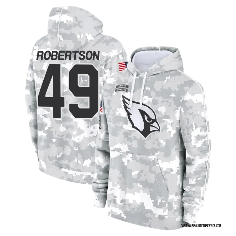 Youth Cameron Robertson Arizona Cardinals Camo Arctic 2024 Salute to Service Club Fleece Pullover Hoodie
