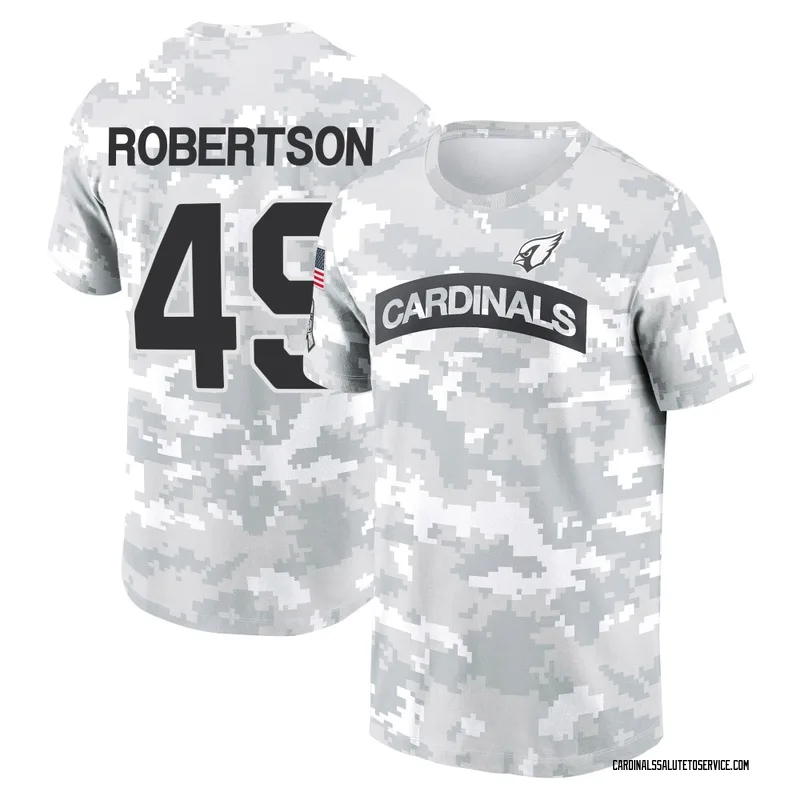 Youth Cameron Robertson Arizona Cardinals Camo Arctic 2024 Salute to Service Performance T-Shirt
