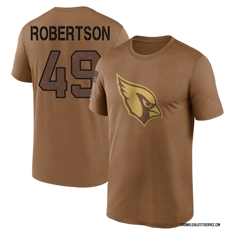 Youth Cameron Robertson Arizona Cardinals Legend Brown 2023 Salute To Service Performance T-Shirt