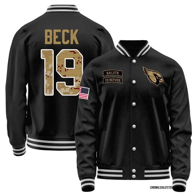 Youth Carson Beck Arizona Cardinals Black Salute to Service Sideline Performance Jacket