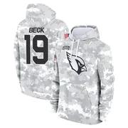 Youth Carson Beck Arizona Cardinals Camo Arctic 2024 Salute to Service Club Fleece Pullover Hoodie