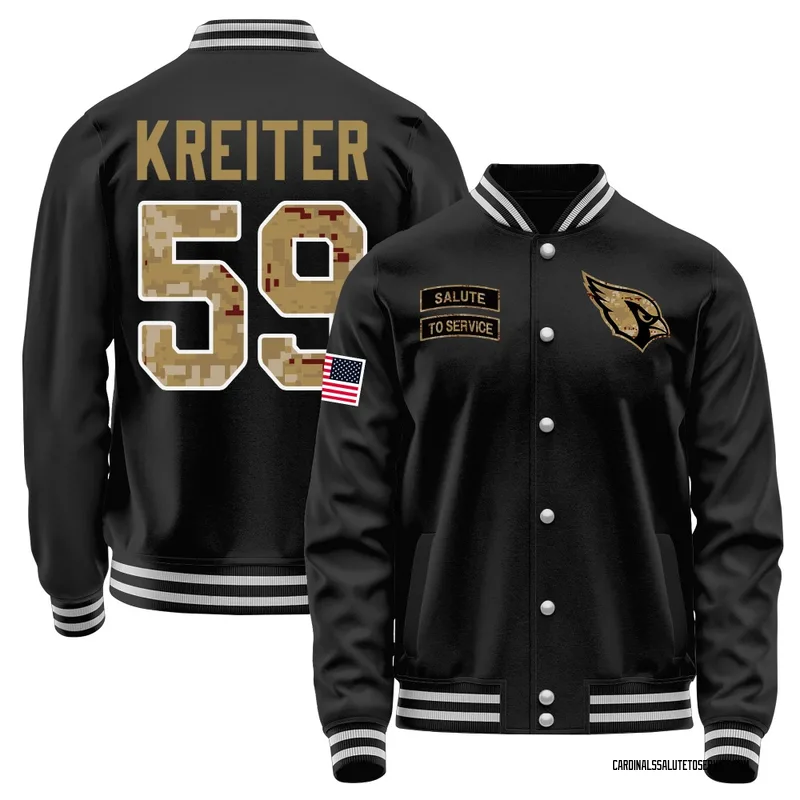 Youth Casey Kreiter Arizona Cardinals Black Salute to Service Sideline Performance Jacket