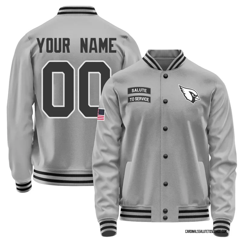 Youth Custom Arizona Cardinals Gray Salute to Service Performance Jacket