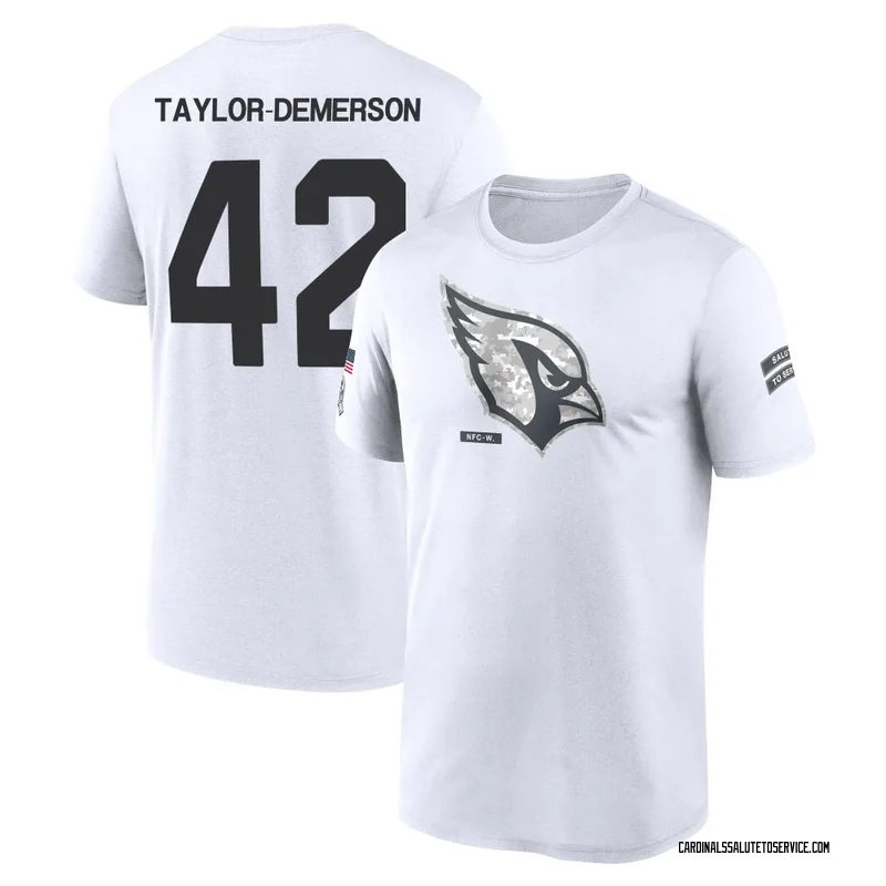 Youth Dadrion Taylor-Demerson Arizona Cardinals Legend White 2024 Salute to Service Performance T-Shirt