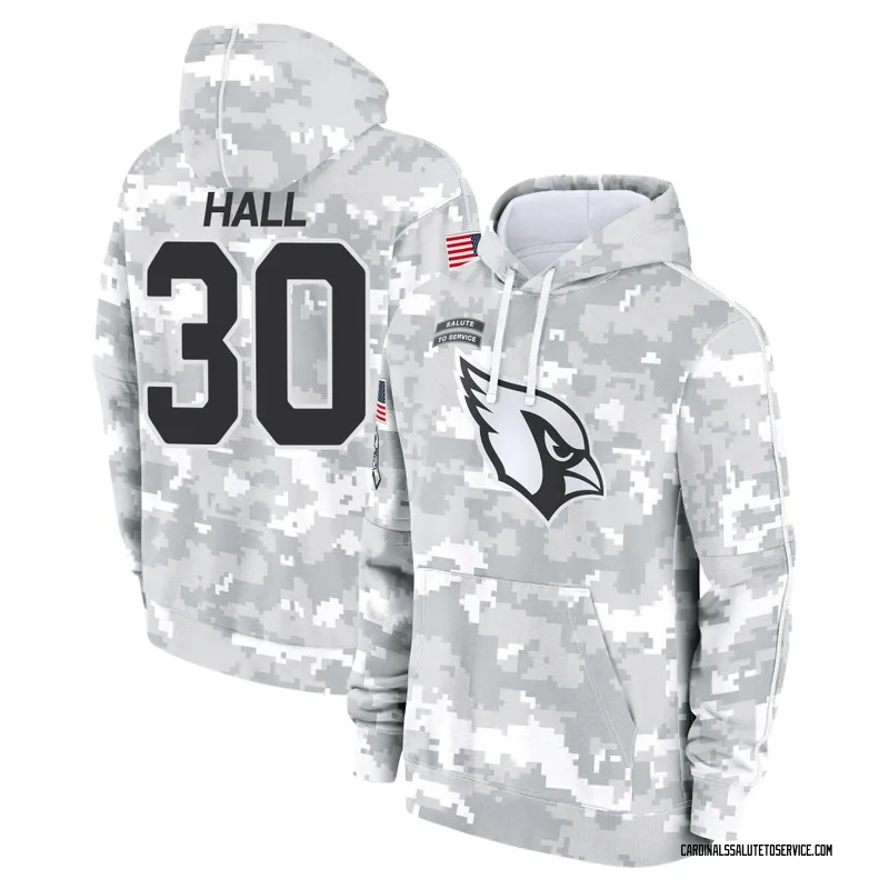 Youth Darren Hall Arizona Cardinals Camo Arctic 2024 Salute to Service Club Fleece Pullover Hoodie
