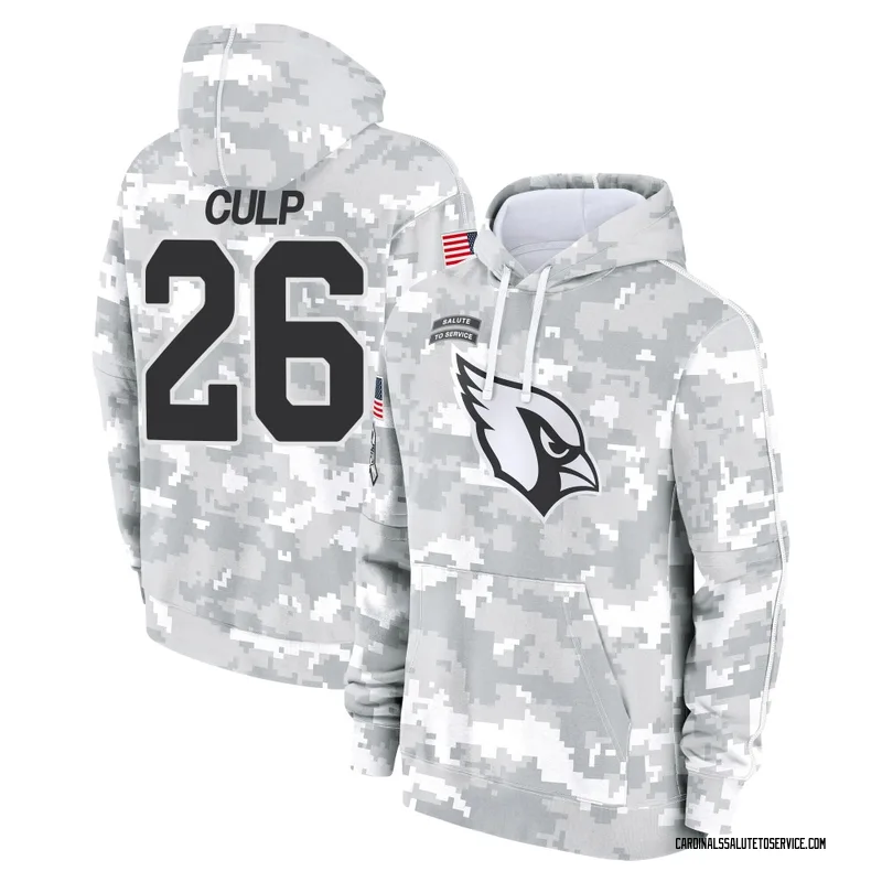 Youth Elijah Culp Arizona Cardinals Camo Arctic 2024 Salute to Service Club Fleece Pullover Hoodie