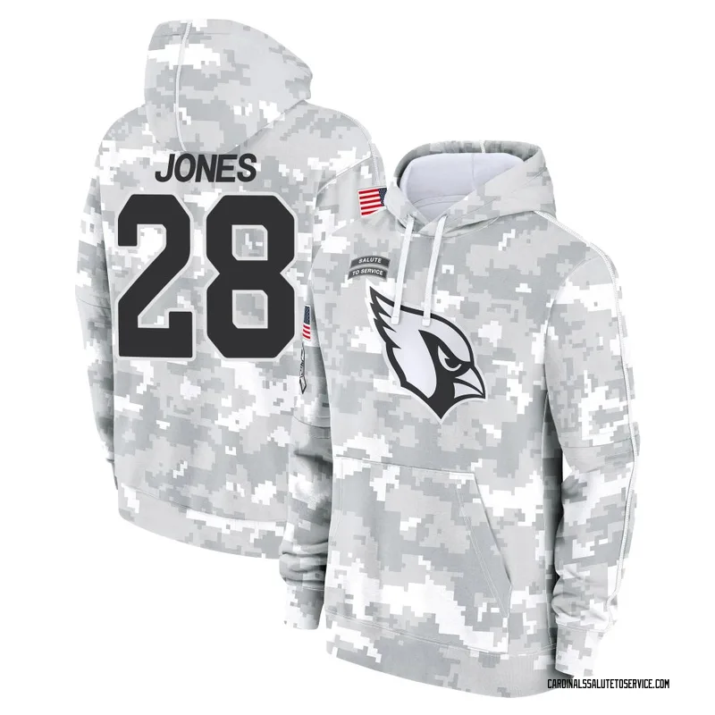 Youth Elijah Jones Arizona Cardinals Camo Arctic 2024 Salute to Service Club Fleece Pullover Hoodie