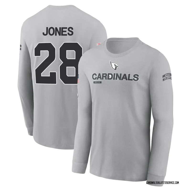 Youth Elijah Jones Arizona Cardinals Gray 2024 Salute to Service Long Sleeve T-Shirt
