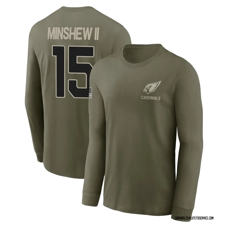 Youth Gardner Minshew II Arizona Cardinals Olive 2025 Salute to Service Sideline Long Sleeve T-Shirt