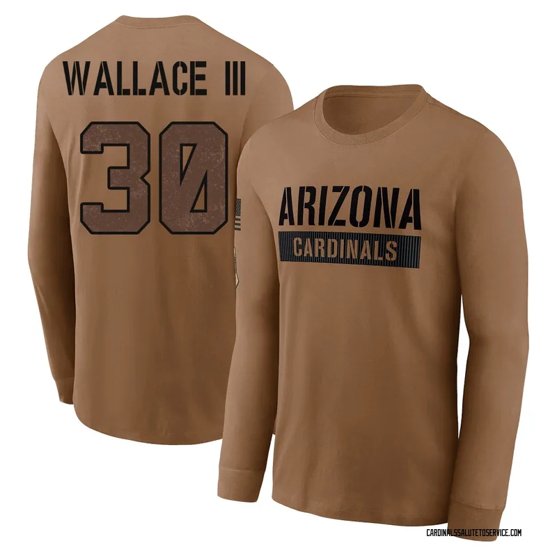 Youth Harrison Wallace III Arizona Cardinals Brown 2023 Salute To Service Long Sleeve T-Shirt